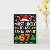 Most Likely To Ask Santa About 67 Funny Christmas Karte (Gelbe Blume)