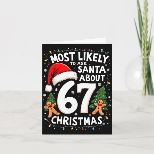 Most Likely To Ask Santa About 67 Funny Christmas  Karte (Vorderseite)
