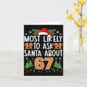 Most Likely To Ask Santa About 67 Funny Christmas  Karte (Gelbe Blume)