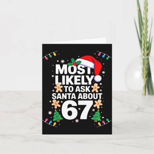 Most Likely To Ask Santa About 67 Funny Christmas Karte (Vorderseite)