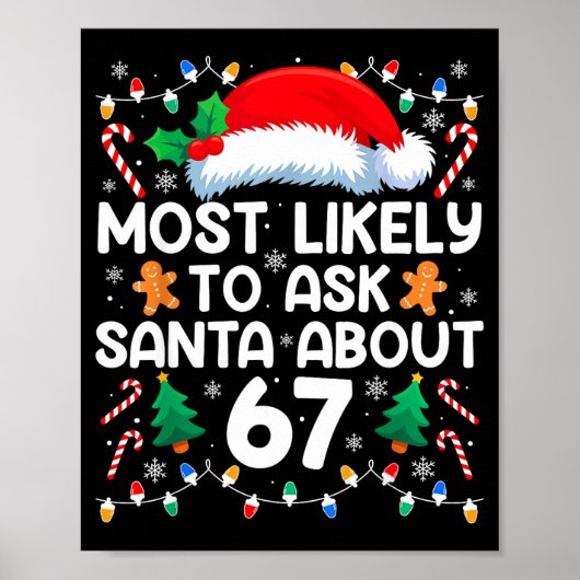 Most Likely To Ask Santa About 67 Funny Christmas Poster (Vorne)