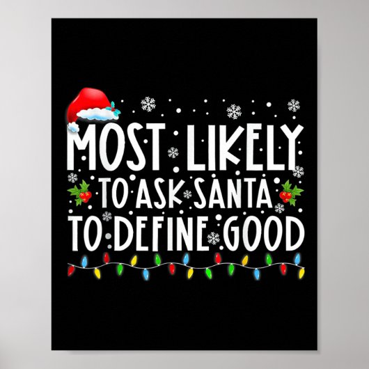Most Likely To Ask Santa To Define Good Family Chr Poster (Vorne)