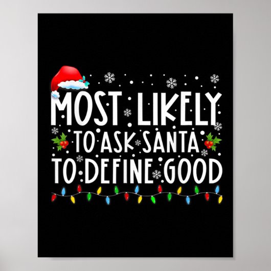 Most Likely To Ask Santa To Define Good Family Chr Poster (Vorne)