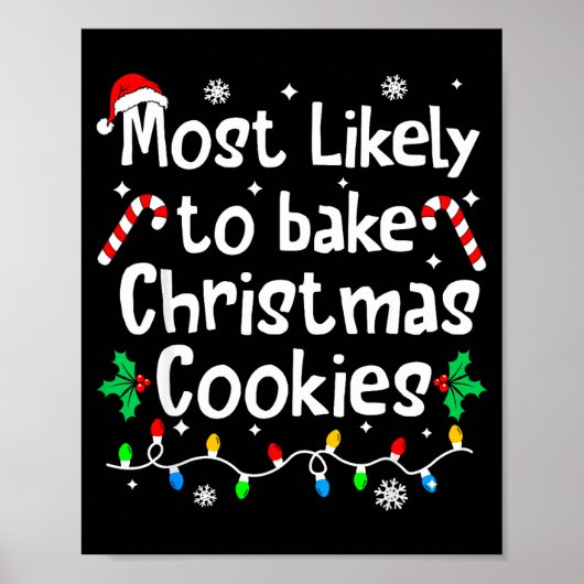 Most Likely To Bake C-hristmas Cookies Baker Match Poster (Vorne)
