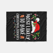 Most Likely To Bake Christmas Cookies Family Pajam Fleecedecke (Vorderseite (Horizontal))