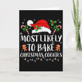 Most Likely To Bake Christmas Cookies Family Pajam Karte (Vorderseite)