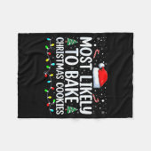 Most Likely To Bake Christmas Cookies Funny Baker Fleecedecke (Vorderseite (Horizontal))