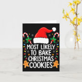 Most Likely To Bake Christmas Cookies Funny Baker Karte (Gelbe Blume)