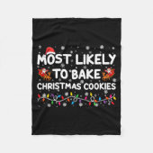 Most Likely To Bake Christmas Cookies Xmas Baker Fleecedecke (Vorderseite)