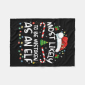 Most Likely To Be Mistaken As An Elf Funny Family  Fleecedecke (Vorderseite (Horizontal))