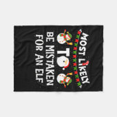 Most Likely To Be Mistaken For An Elf Funny Christ Fleecedecke (Vorderseite (Horizontal))