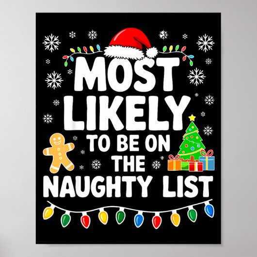 Most Likely To Be On The Naughty Lis Family Christ Poster (Vorne)