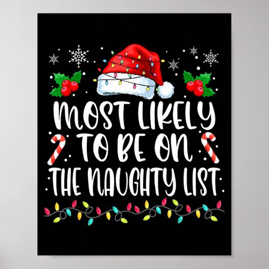 Most Likely To Be On The Naughty List Funny Family Poster (Vorne)