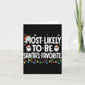 Most Likely To Be Santa's Favorite Family Matching Karte (Vorderseite)