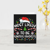 Most Likely To Be Santa's Favorite Funny Family Ch Karte (Gelbe Blume)