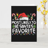Most Likely To Be Santa's Favorite Matching Christ Karte (Gelbe Blume)