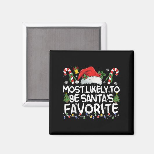 Most Likely To Be Santa's Favorite Matching Christ Magnet (Vorderseite/Rückseite)