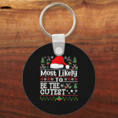 Most Likely To Be The Cutest - Family Christmas Cu Schlüsselanhänger (Vorderseite)