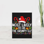 Most Likely To Be The Mpy Elf Funny Xmas Karte (Vorderseite)
