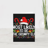 Most Likely To Be The Mpy Elf Funny Xmas Karte (Vorderseite)