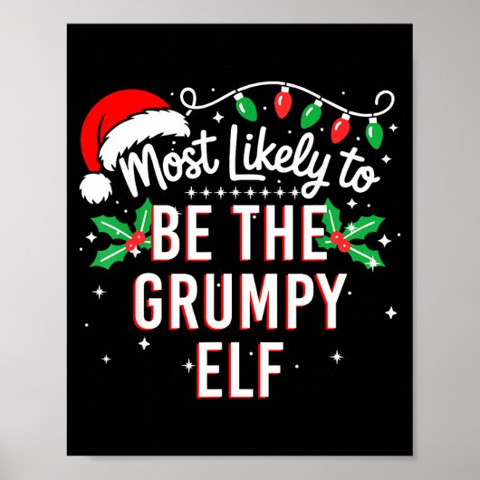 Most Likely To Be The Mpy Elf Funny Xmas Poster (Vorne)