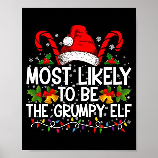 Most Likely To Be The Mpy Elf Funny Xmas Poster (Vorne)