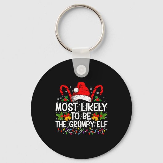 Most Likely To Be The Mpy Elf Funny Xmas Schlüsselanhänger (Vorderseite)