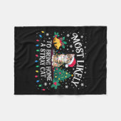Most Likely To Bring Home A Stray Cat Christmas Fleecedecke (Vorderseite (Horizontal))