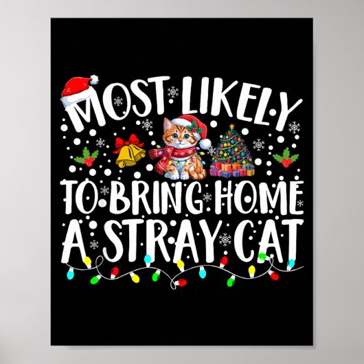 Most Likely To Bring Home A Stray Cat Pet Lover Ch Poster (Vorne)