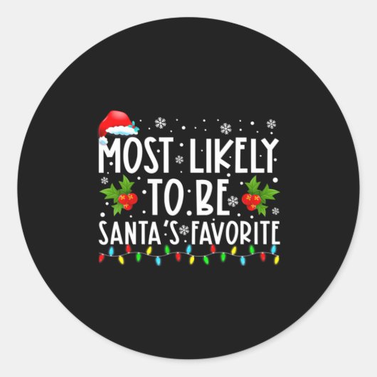 Most Likely To Bring The Christmas Joy Family Chri Runder Aufkleber (Vorderseite)