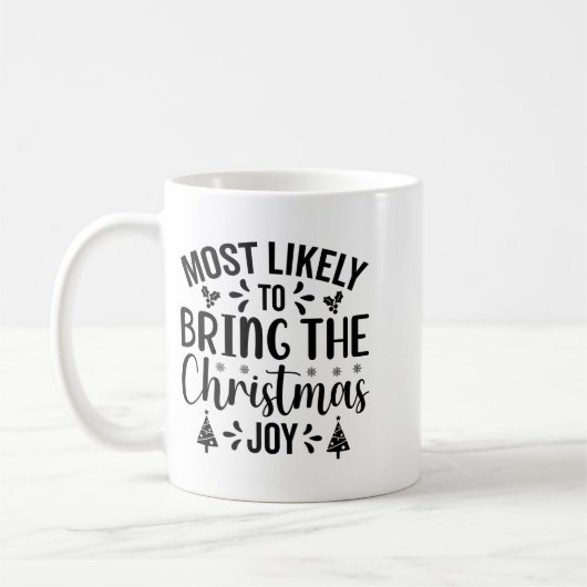 Most Likely To Bring The Christmas Joy Kaffeetasse (Links)