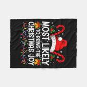 Most Likely To Bring The Christmas Joy Matching Fleecedecke (Vorderseite (Horizontal))