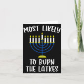 Most Likely To Burn The Latkes Hanukkah Group Matc Karte (Vorderseite)