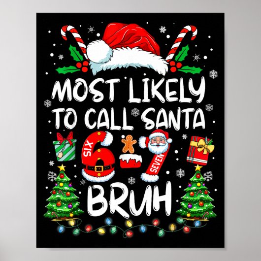 Most Likely To Call Santa 67 Six Seven Bruh Christ Poster (Vorne)