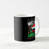 Most Likely To Call Santa Bruh Funny Matching Xmas Kaffeetasse (VorderseiteRechts)