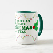 Most Likely To Celebrate Christmas Tasse (VorderseiteRechts)