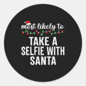 Most Likely To Christmas Matching Family Pajamas A Runder Aufkleber (Vorderseite)