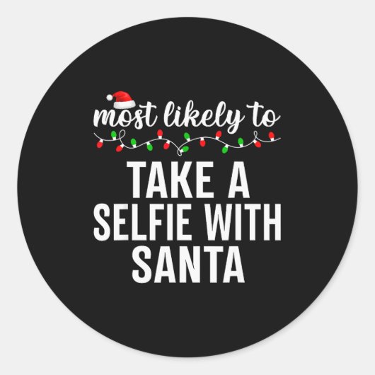 Most Likely To Christmas Matching Family Pajamas A Runder Aufkleber (Vorderseite)