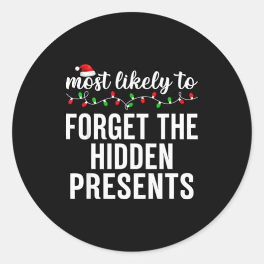 Most Likely To Christmas Matching Family Pajamas A Runder Aufkleber (Vorderseite)