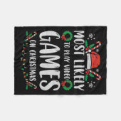 Most Likely To Christmas Matching Family Pajamas F Fleecedecke (Vorderseite (Horizontal))