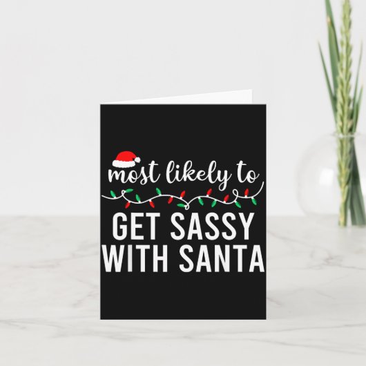 Most Likely To Christmas Shirt Matching Family Paj Karte (Vorderseite)