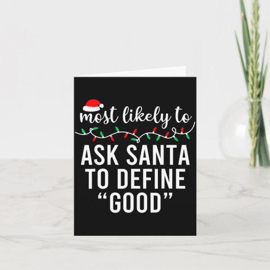 Most Likely To Christmas Shirt Matching Family Paj Karte (Vorderseite)