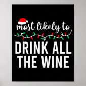 Most Likely To Christmas Shirt Matching Family Paj Poster (Vorne)