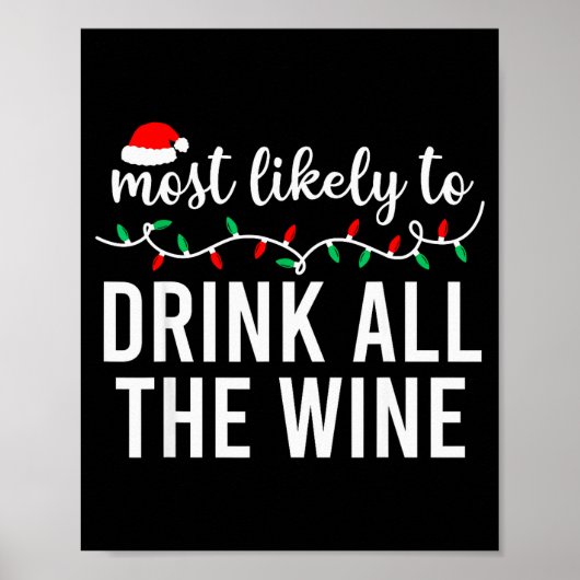 Most Likely To Christmas Shirt Matching Family Paj Poster (Vorne)