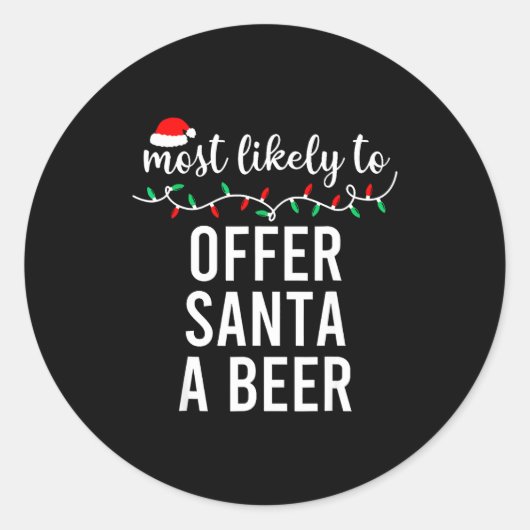 Most Likely To Christmas Shirt Matching Family Paj Runder Aufkleber (Vorderseite)