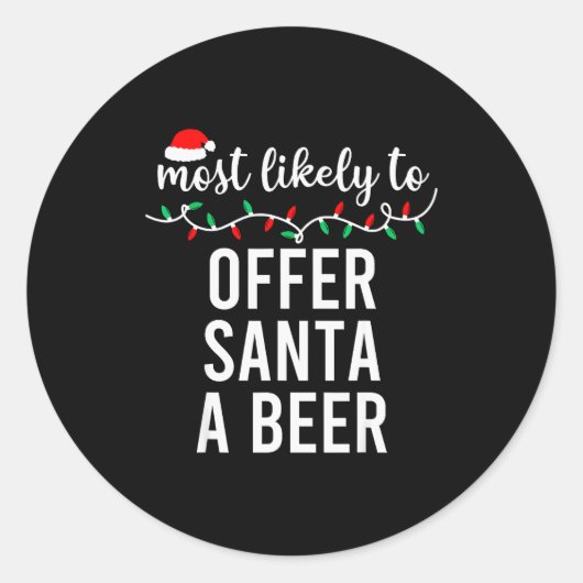 Most Likely To Christmas Shirt Matching Family Paj Runder Aufkleber (Vorderseite)