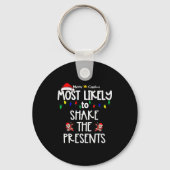 Most Likely To Christmas Shirt Matching Family Paj Schlüsselanhänger (Vorderseite)