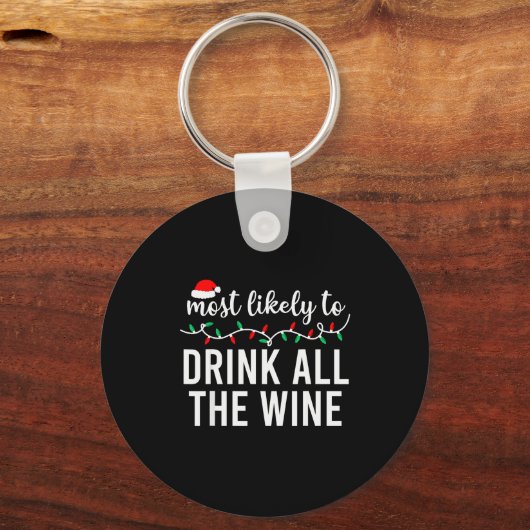 Most Likely To Christmas Shirt Matching Family Paj Schlüsselanhänger (Vorderseite)