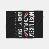 Most Likely To Christmas Xmas Pajamas Funny Matchi Fleecedecke (Vorderseite (Horizontal))