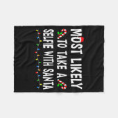 Most Likely To Christmas Xmas Pajamas Funny Matchi Fleecedecke (Vorderseite (Horizontal))